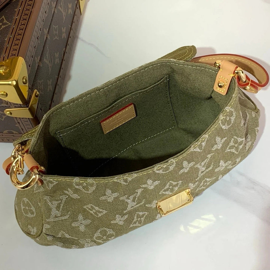 Bolso bandolera de mezclilla vintage en verde pomelo