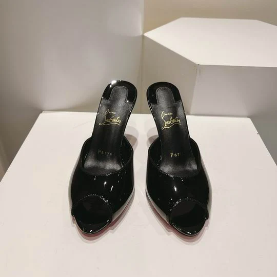 Black open mules