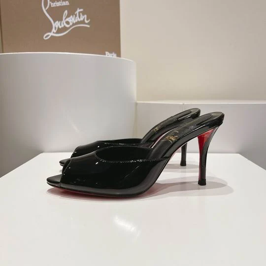 Black open mules