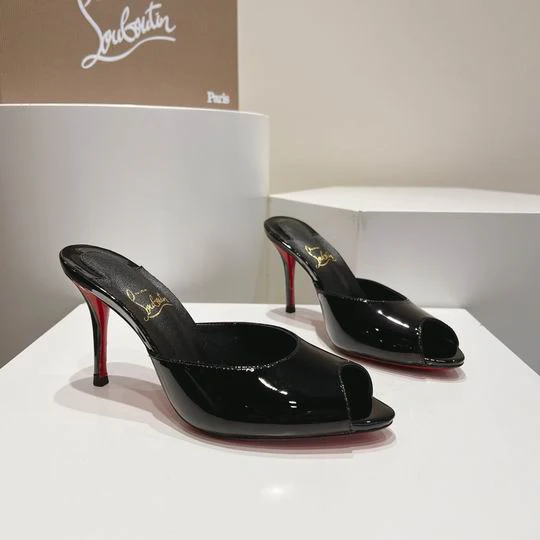 Black open mules
