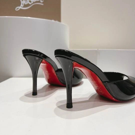 Black open mules